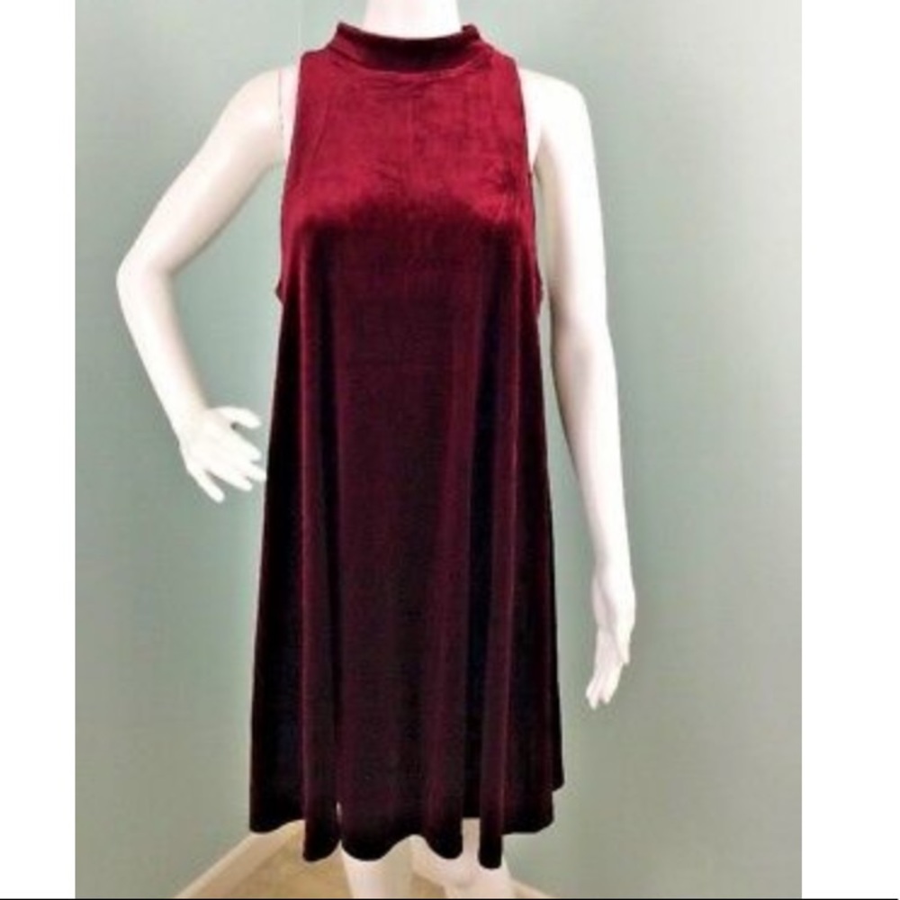 Maroon Velvet Dress